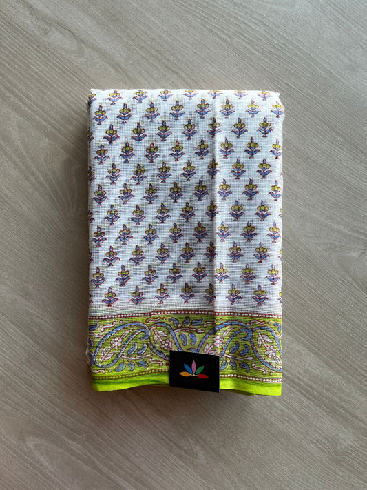 Hand Block Printed Kota Doria Saree -24191