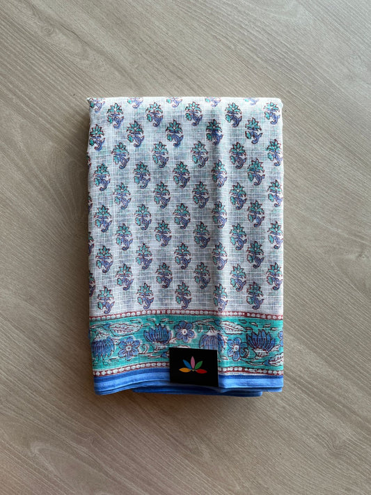 Hand Block Printed Kota Doria Saree -24192