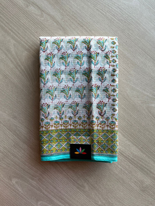 Hand Block Printed Kota Doria Saree -24193