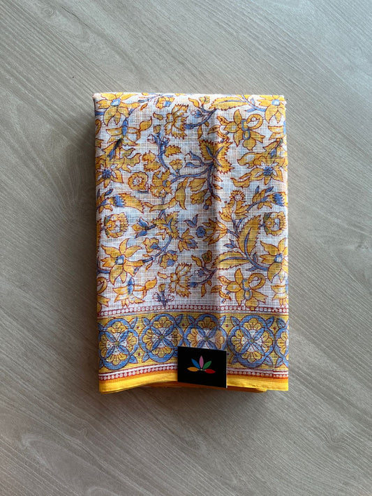 Hand Block Printed Kota Doria Saree -24194