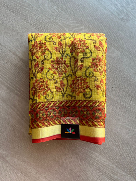 Printed with Checks Blended Kota Saree -24291