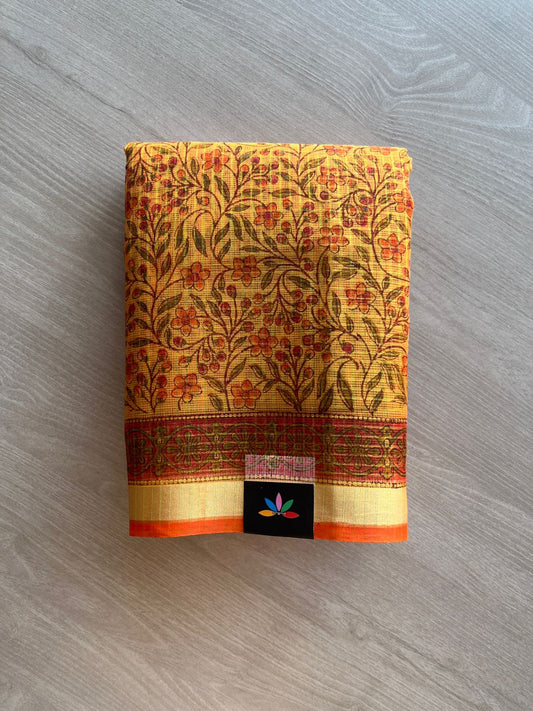 Printed with Checks Blended Kota Saree -24292