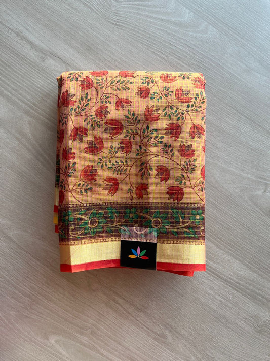 Printed with Checks Blended Kota Saree -24295