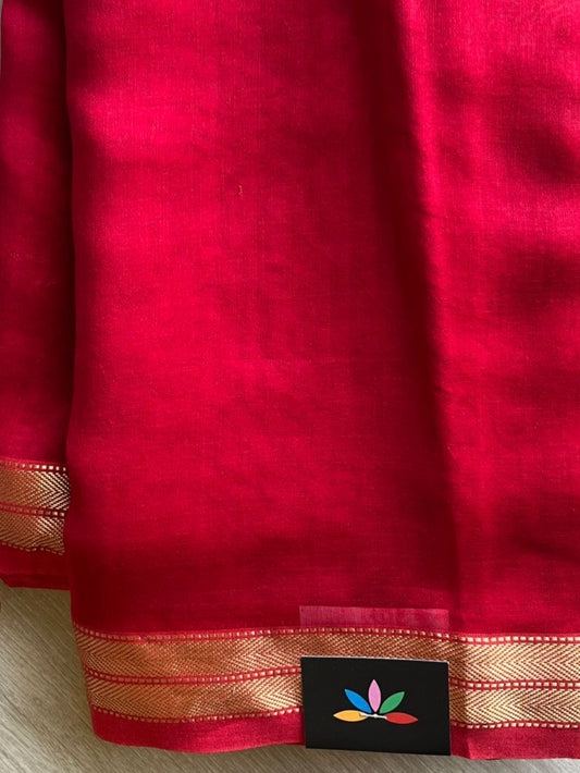 Traditional Red Chanderi Saree – Lightweight Silk Cotton for Weddings & Festivals-24363-24364