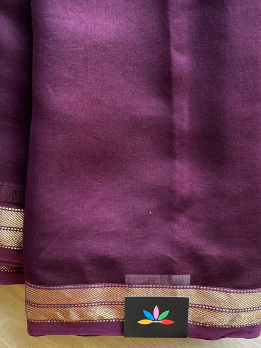 Traditional Plum Chanderi Saree – Lightweight Silk Cotton for Weddings & Festivals-24367-24368