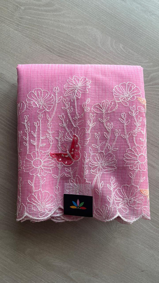 Butterfly Embroidered Kota Saree -24624