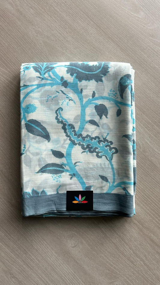 Printed Fine Mul Cotton Saree-24753