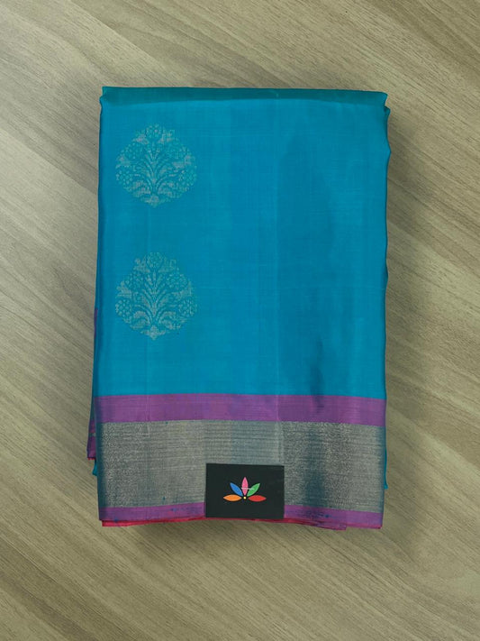 Zari Woven Butta Handloom Pure Soft Silk Saree-7754