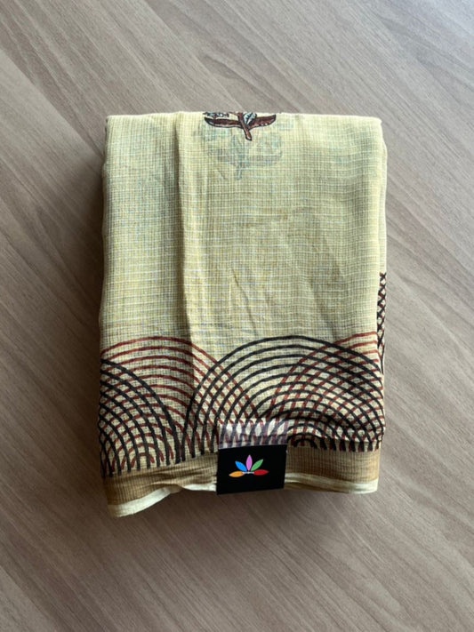 Special Design Natural Dyed Ajrakh Soft Kota Cotton Saree -14174