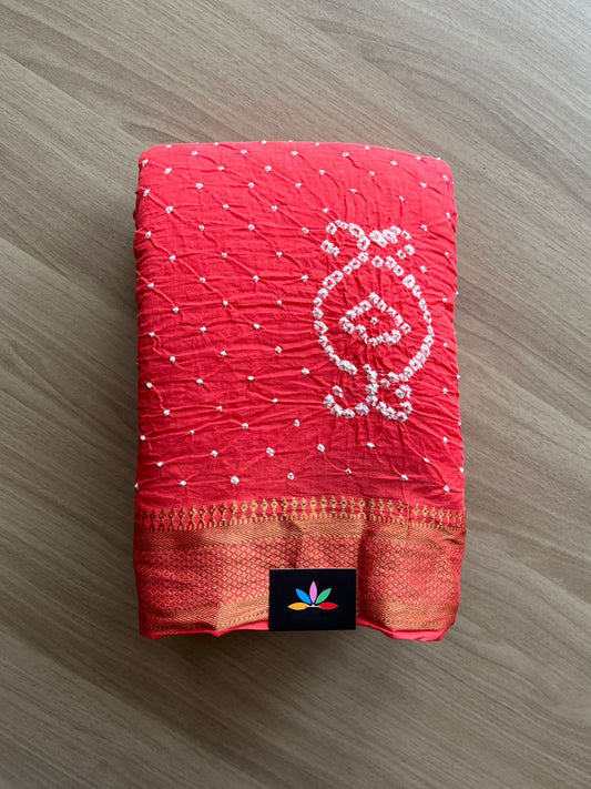 Simple Bandhani Cotton Saree -18807