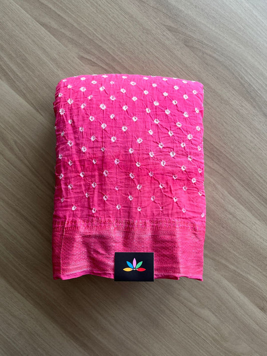 Simple Bandhani Cotton Saree -18809