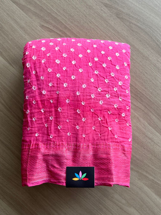 Simple Bandhani Cotton Saree -18809