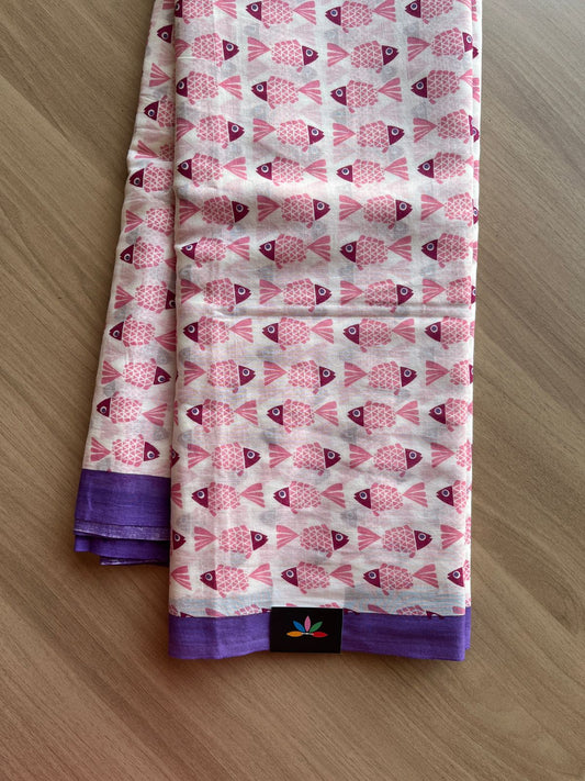 Printed Fine Mul Cotton Saree-21912