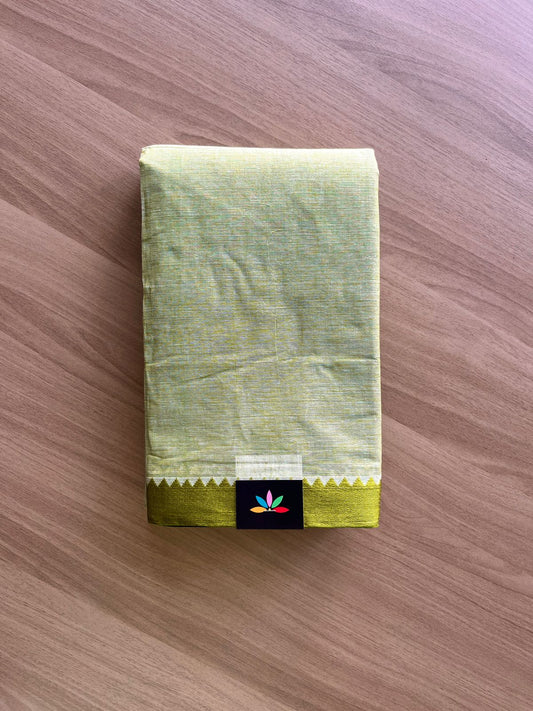 Contrast Border Plain Cotton Saree (Without blouse) -23095