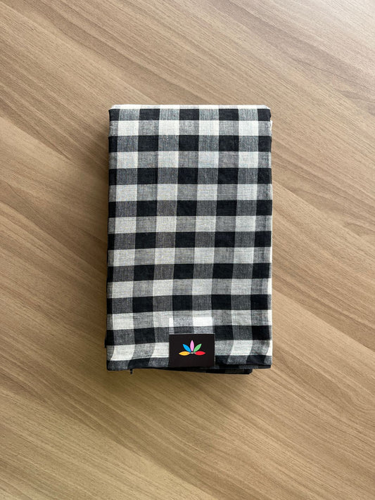 Checked Handloom Cotton Starched Saree (Without blouse) -23150- 23154
