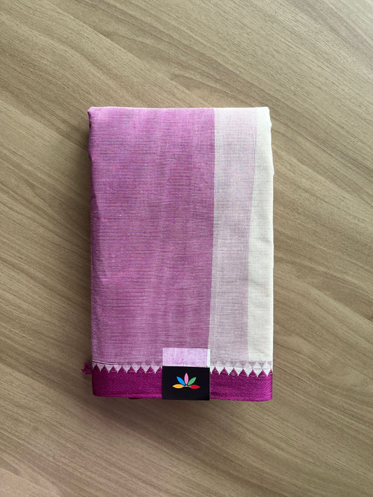 Simple Cotton Saree with Contrast Border (Without blouse) -23110