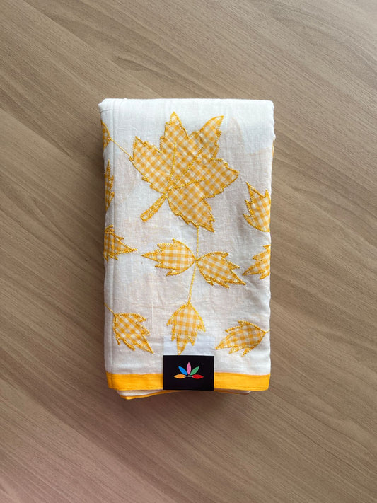 Appliqué work Bengal Cotton Saree - 23166 -23168