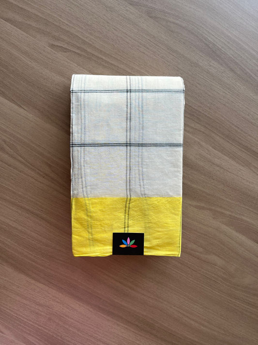 Checked Cotton Starched Saree (Without blouse)- 23004-23005