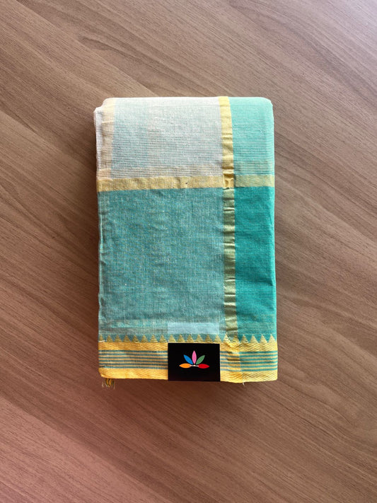 Simple Checked Cotton Starched Saree (Without blouse)- 23174- 23177