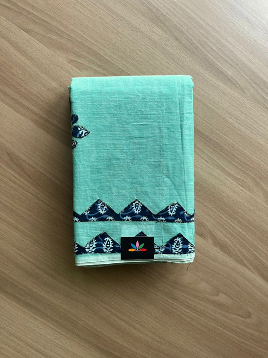 Appliqué work Bengal Cotton Starched Saree (Without blouse) -22886