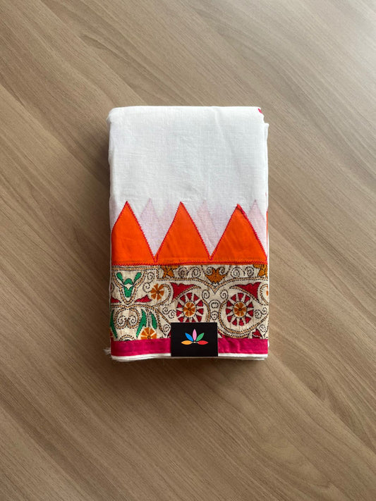 Appliqué work Bengal Cotton Saree (Without blouse) -22899
