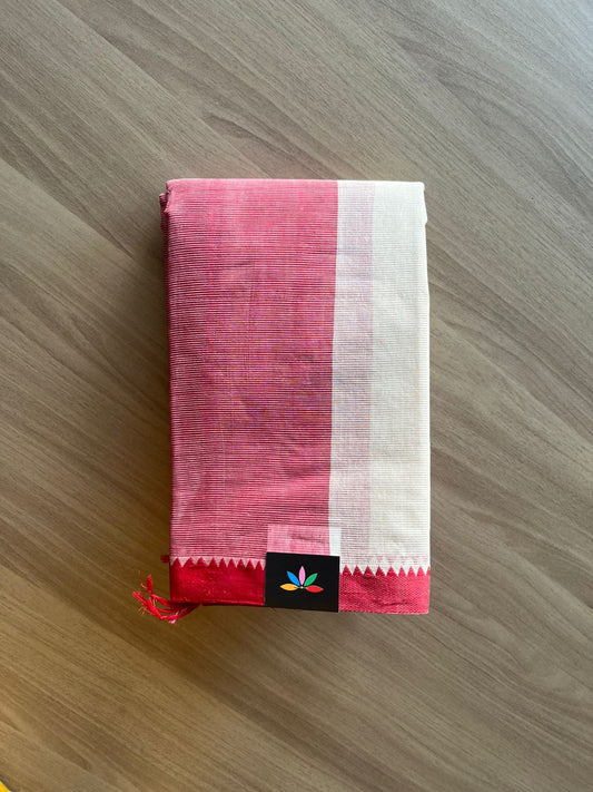 Simple Cotton Saree with Contrast Border (Without blouse) -23109