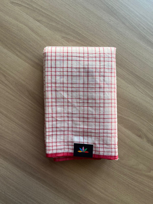 Simple Stripped Cotton Saree (Without blouse) - 23157-23158