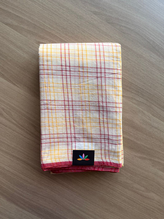 Simple Stripped Cotton Saree (Without blouse) - 23161-23162