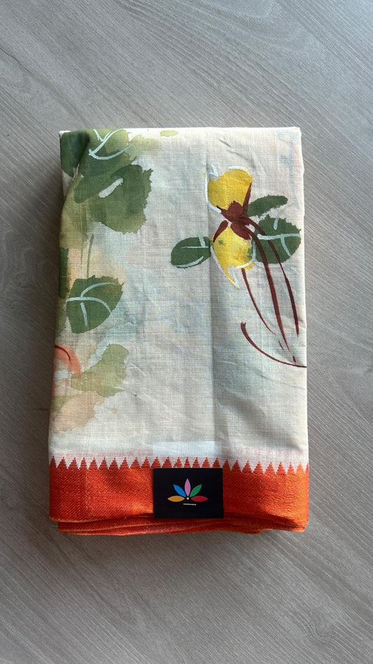 Hand painted Bengal Cotton Saree-24541