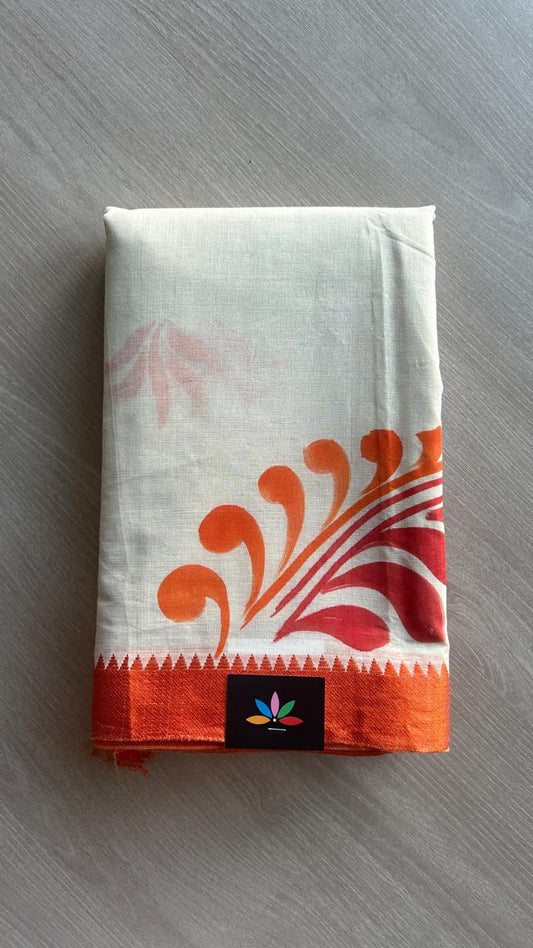Hand painted Bengal Cotton Saree-24543