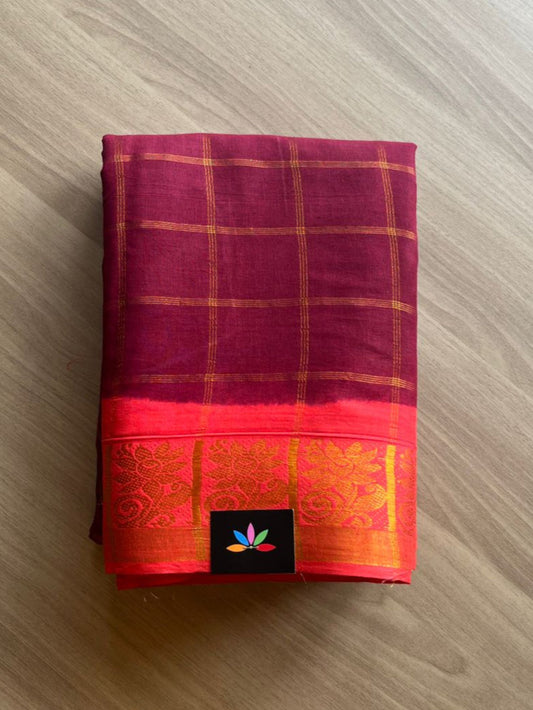 Big Zari Checks Cotton Saree-14874