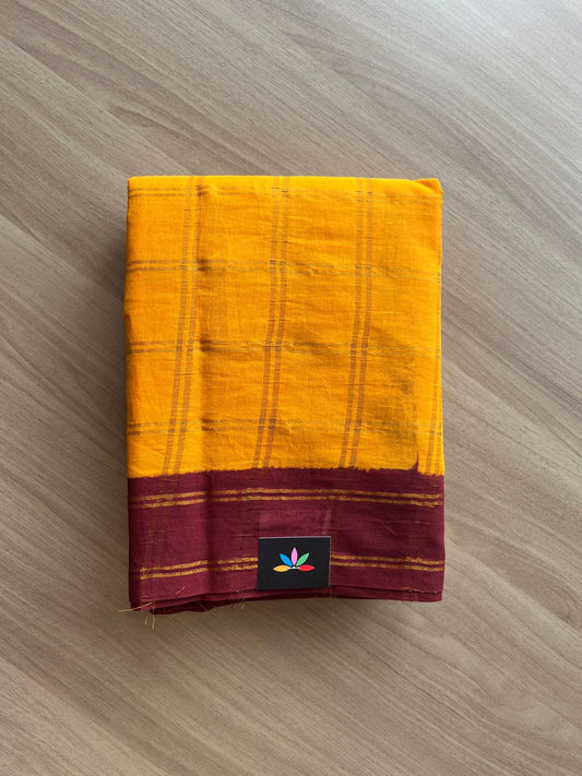 Big Zari Checks Cotton Saree-22385
