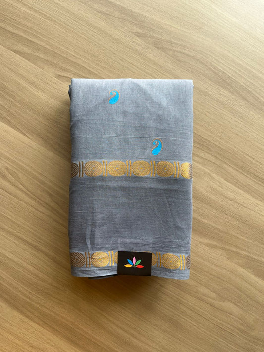 Printed Mango Butta Rettapet Rudrakhsam Border Cotton Saree-22359