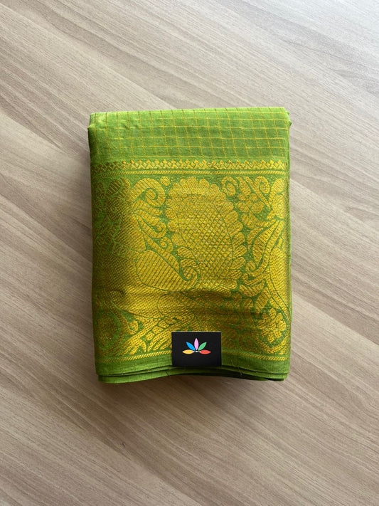 Zari Checks Shibori Big Border Cotton Saree-22372