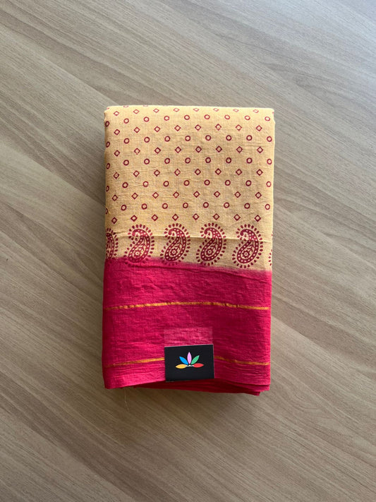 Zari Border Sungudi Print Pure Cotton Saree -22393