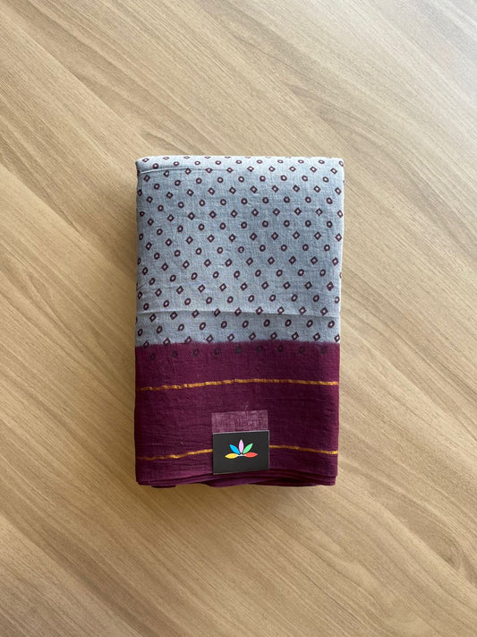 Zari Border Sungudi Print Pure Cotton Saree -22394