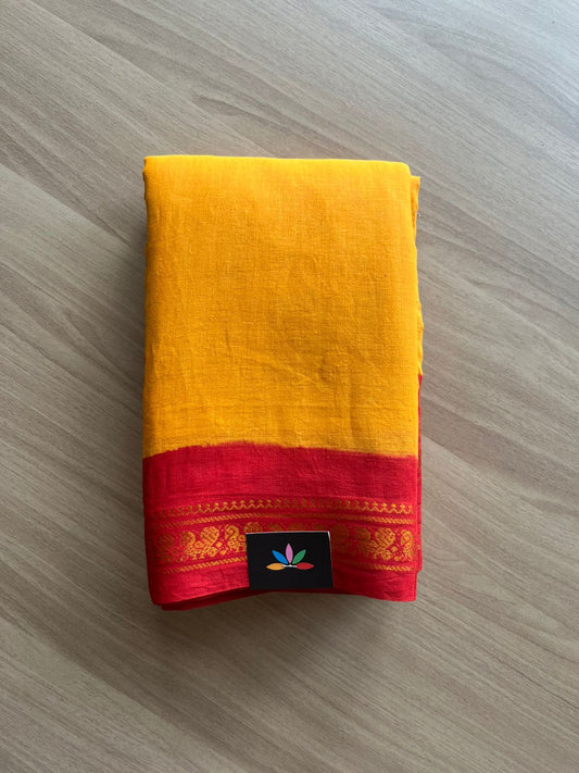 Contrast Small Annam Border Cotton Saree-22576