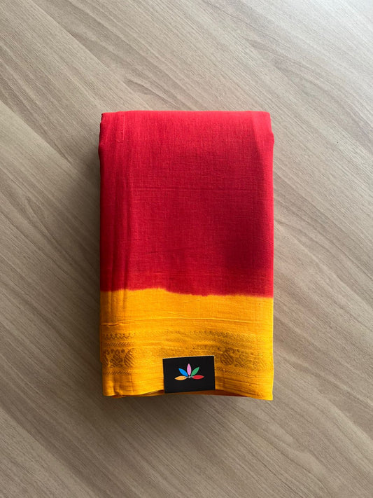 Contrast Small Annam Border Cotton Saree-22577-22578