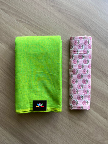 Plain Cotton Saree-13694