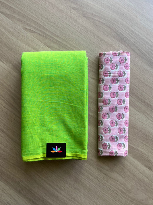Plain Cotton Saree-13694