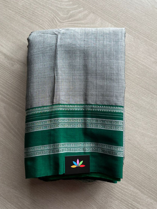 Handloom Viscose Cotton Saree with Pure Silk Pallu -13434