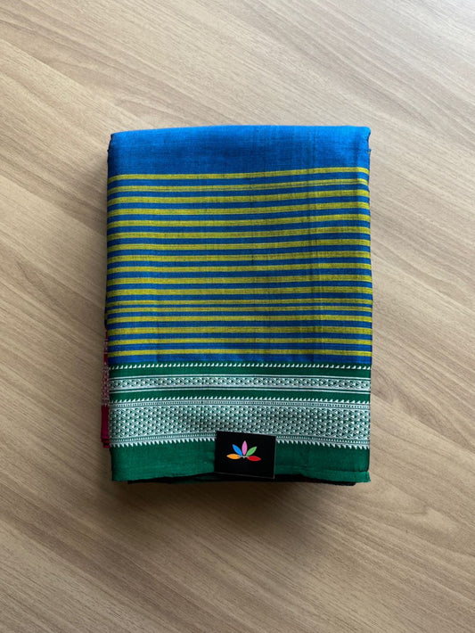 Handloom Viscose Cotton Saree with Chikki Paras Border -14036