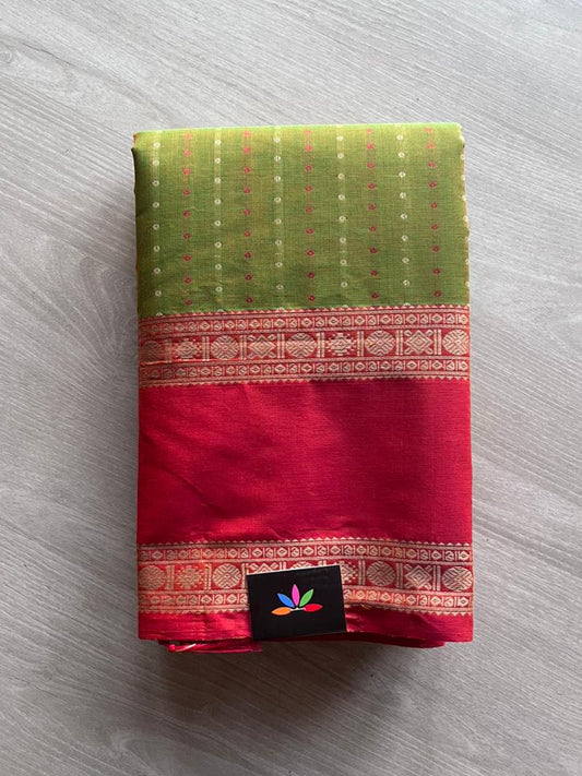 Handwoven Lakshadeepam Kanchi Cotton Saree -10836