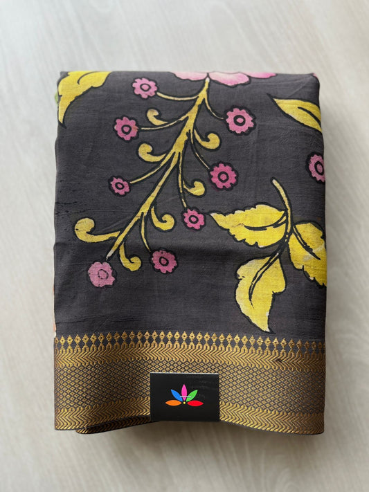 Handpainted Kalamkari Chennuri Silk Saree -6970