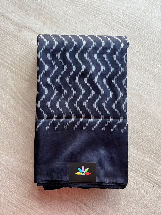 Zig Zag Handloom Ikkat Silk Saree-12255