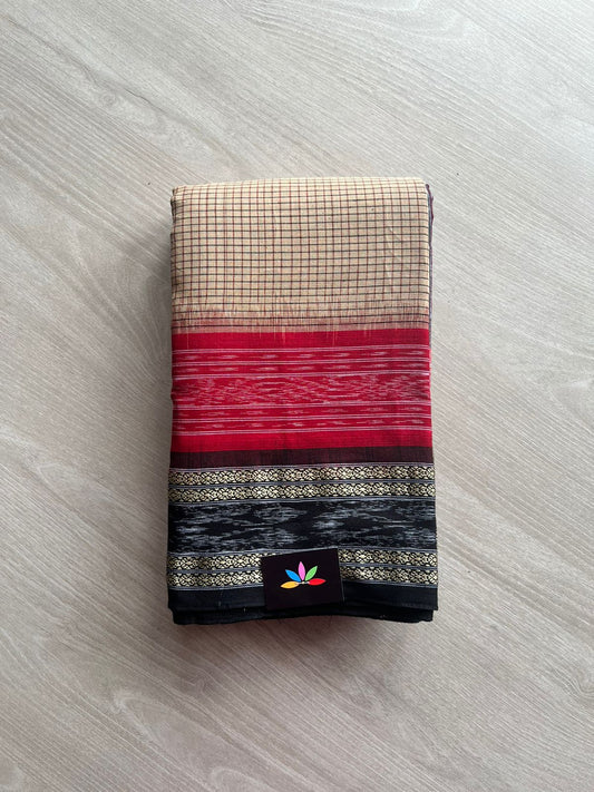 Handloom Sachipar Ikkat Cotton Saree- 23253-23254