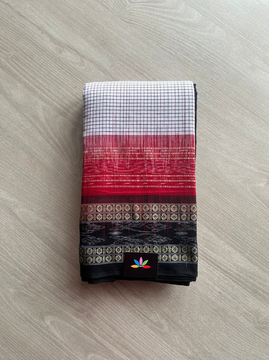 Handloom Sachipar Ikkat Cotton Saree- 23255- 23256