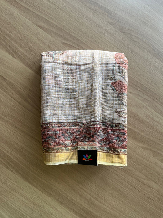 Handblock Printed Kota Doria Saree -21865