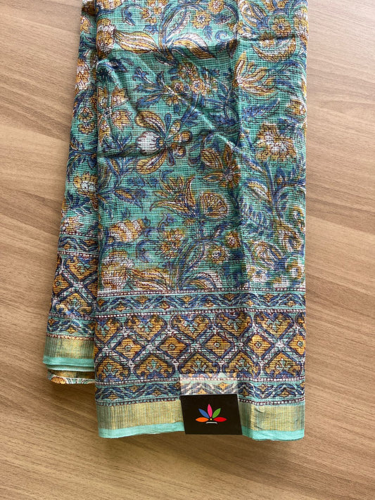 Handblock Printed Kota Doria Saree -21867