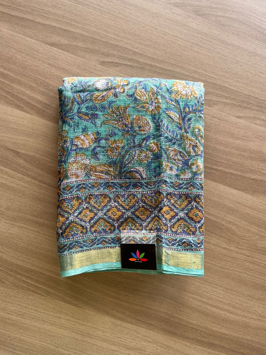 Handblock Printed Kota Doria Saree -21867